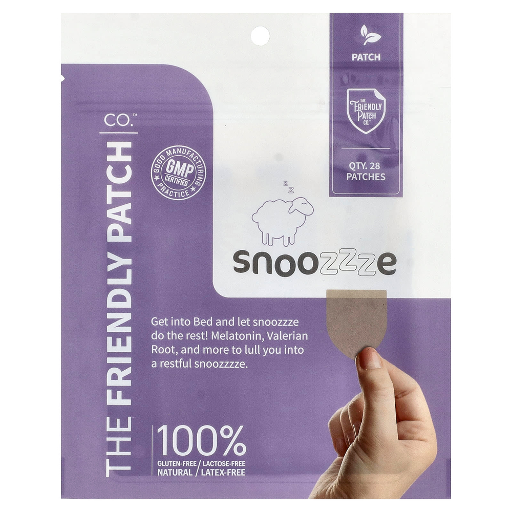 The Friendly Patch, Snoozzze, патч для сна с мелатонином, 28 шт.