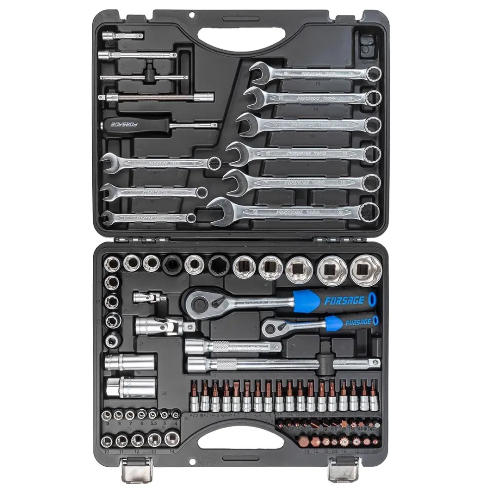 Набор инструментов 82+6пр. Premium 1/4''(12гр.) 1/2''(сорв.гр.) Forsage F-4821-7 PREMIUM