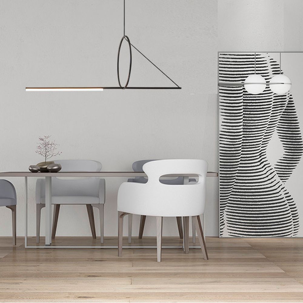 Подвесной светильник SUSPENSION CERCLE ET TRAIT – GRAPHITE SATINE L120