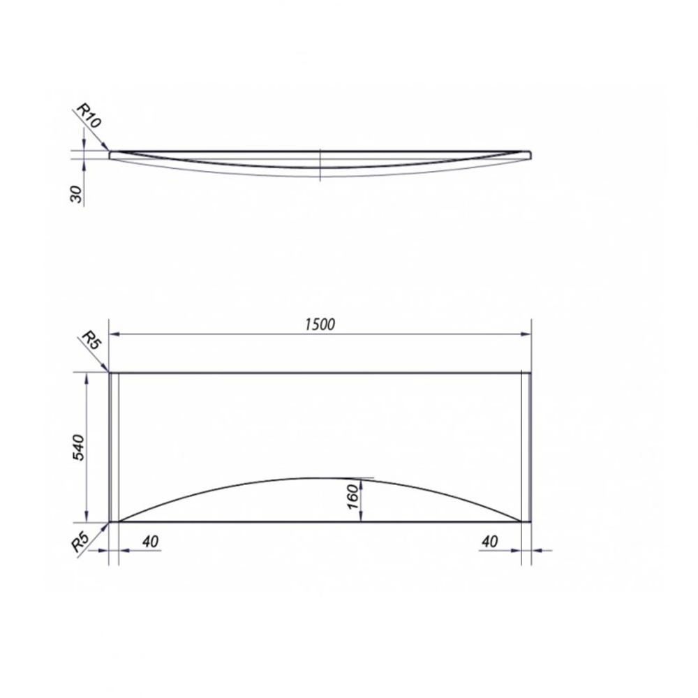 Панель для ванны фронтальная MITO RED 150