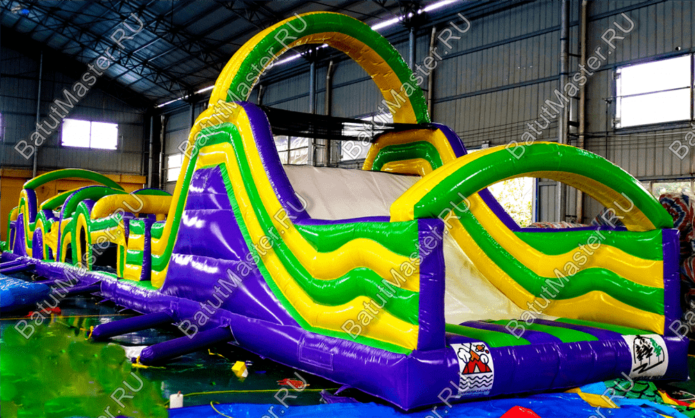 Надувной батут "Длинная полоса препятствий" 29*4*5 м