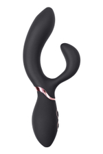 Черный вибратор Avalanche с «танцующим» клиторальным стимулятором - 20,5 см. (Цвет: черный)