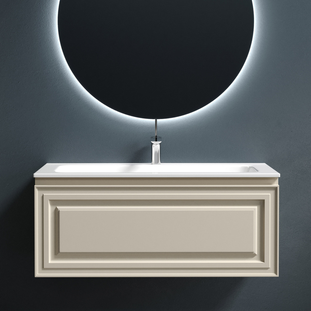 Тумба подвесная Sancos Very, Beige Soft 995х445х406, под столешницу с отверстием под смеситель, цвет Kreman