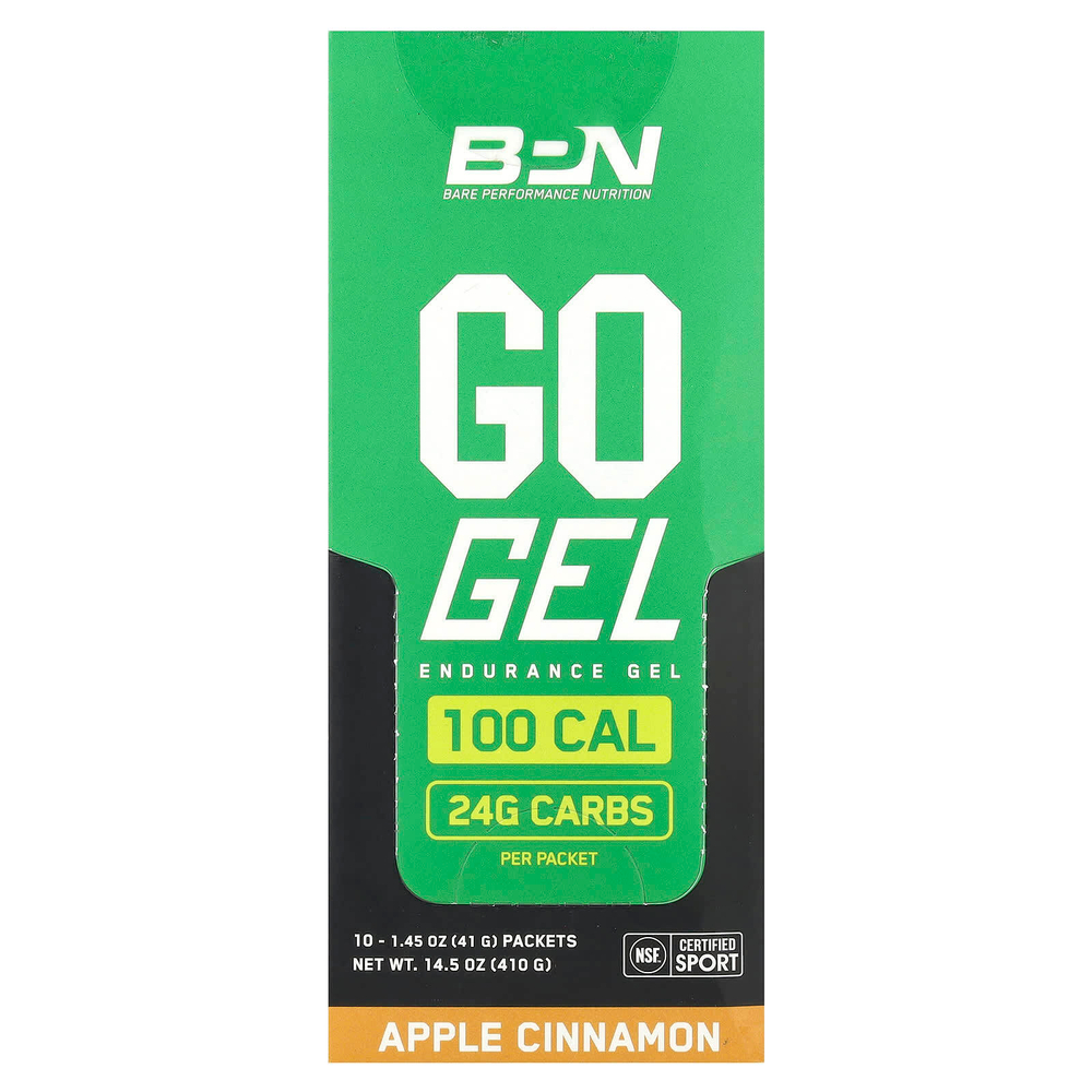 BPN, Go Gel, Endurance гель, яблоко и корица, 10 пакетиков по 41 г (1,45 унции)