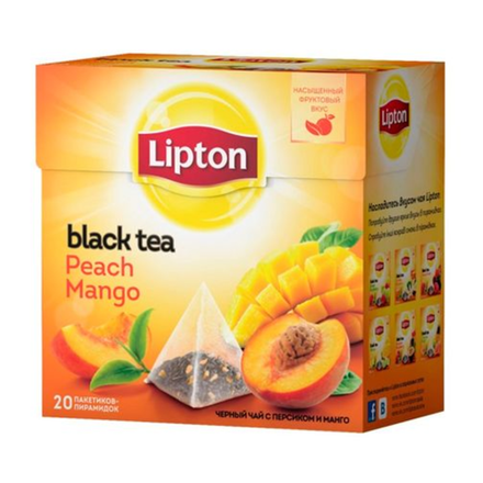 Чай черный Lipton Персик Манго 20 пакетиков