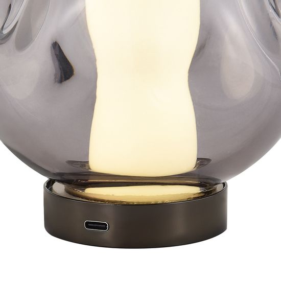 SL6520.404.01 Прикроватная лампа ST-Luce черный жемчуг/прозрачно-дымчатый LED 1*5W 4000K HELMI