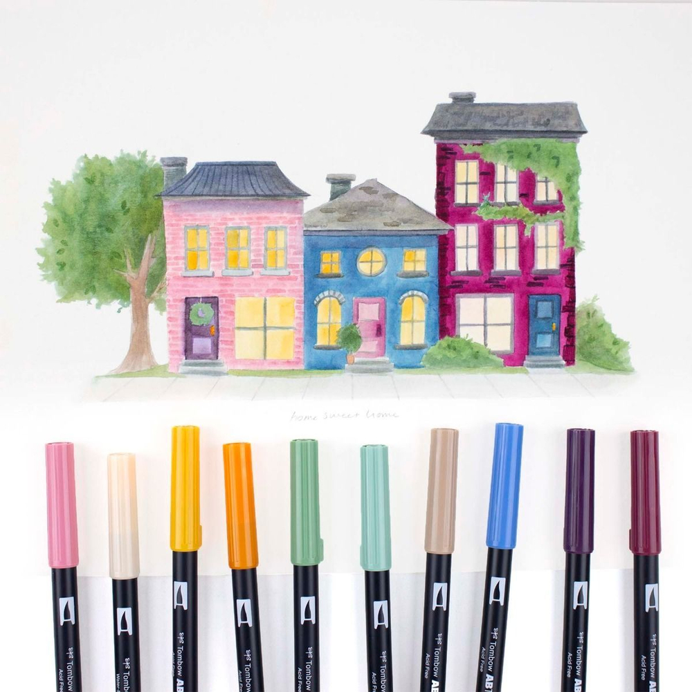 Набор Tombow AB-T Dual Brush 10 Cottage Palette