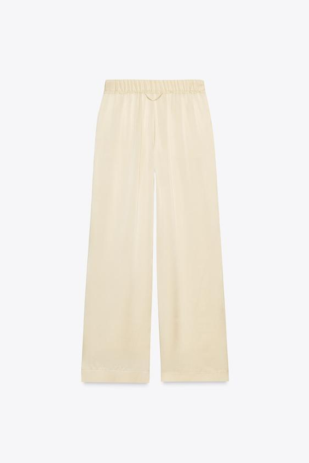 ZARA ШЕЛКОВЫЕ БРЮКИ В ПИЖАМНОМ СТИЛЕ — ZW COLLECTION, БЕЖЕВЫЙ