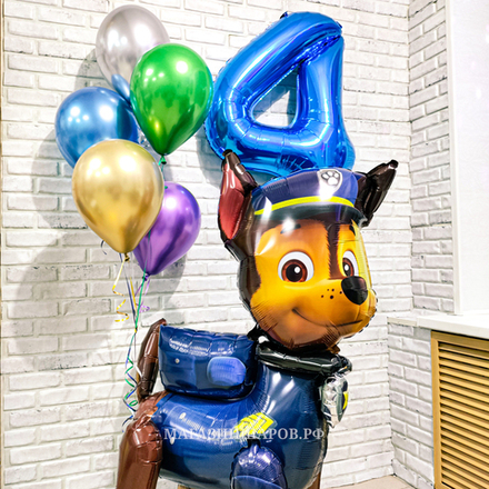 Набор шаров "Щенячий патруль на 4 года"