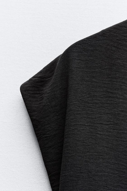 ZARA ТОП СТРУЯЩЕГОСЯ КРОЯ, ЧЕРНЫЙ