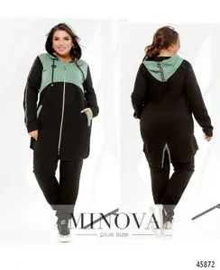 Костюм 8-315-оливка-чёрный Minova