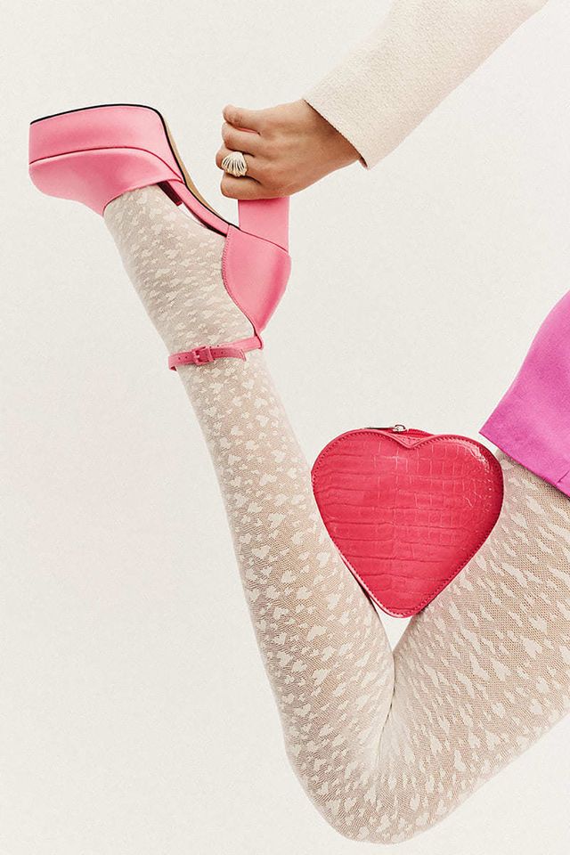 Колготки с принтом "сердечки" Lovers