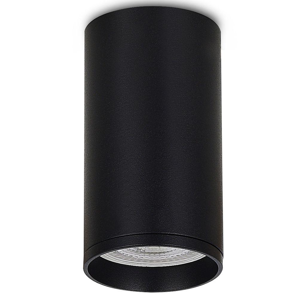 Светильник накладной,  GU10,  D55xH80мм,  IP20,  черный,  без лампы