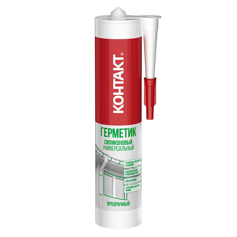 Герметик Контакт 280мл силиконовый универсальный прозрачный (1/12)