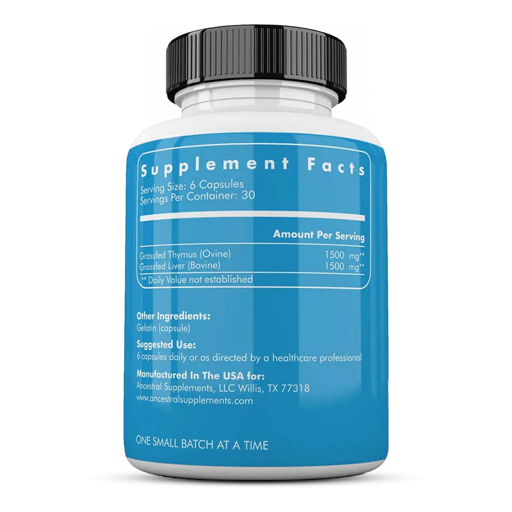 Ancestral Supplements - Grass Fed Thymus 180 capsules 500mg