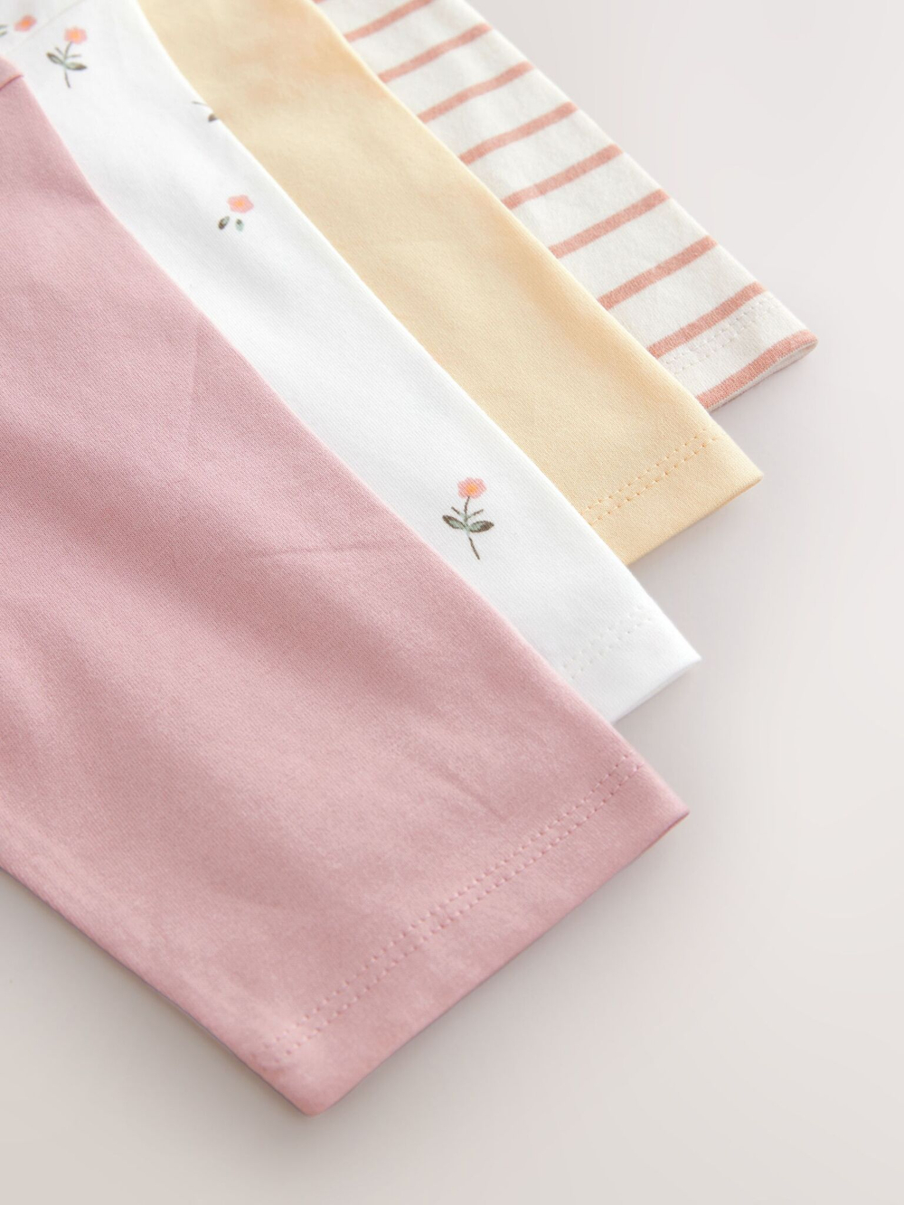 Лонгслив для девочки Next E65-359, 4 шт., Бежевый, Розовый, Белый