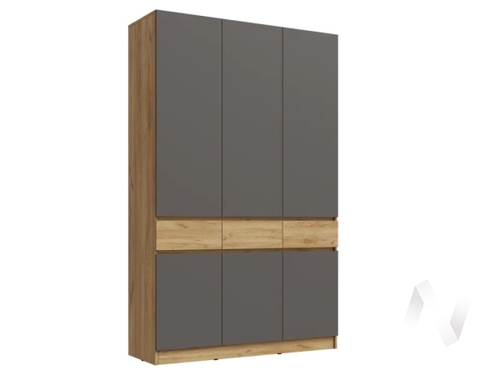 Шкаф 3-х ств МС Роджина (дуб крафт/графит)