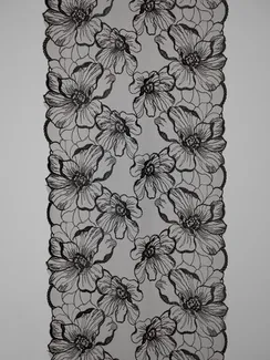 05-172 ОПТ Вышивка на неэл. сетке 25 см, черный 170