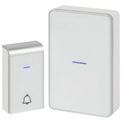 Звонок дверной Intro MP103W беспроводной LED подсветка IP44 150 м белый 38 мелодий | Intro