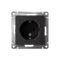 Розетка 1-м СП AtlasDesign 16А IP20 с заземл. защ. шторки механизм карбон SE ATN001045