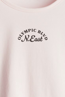 H&M Трикотажный топ с надписью, розовый