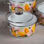 Набор эмалированной посуды 6 пр, кастрюли 1.9,2.5,3.7 л, Керчь, Ирина-1-Н-Элит