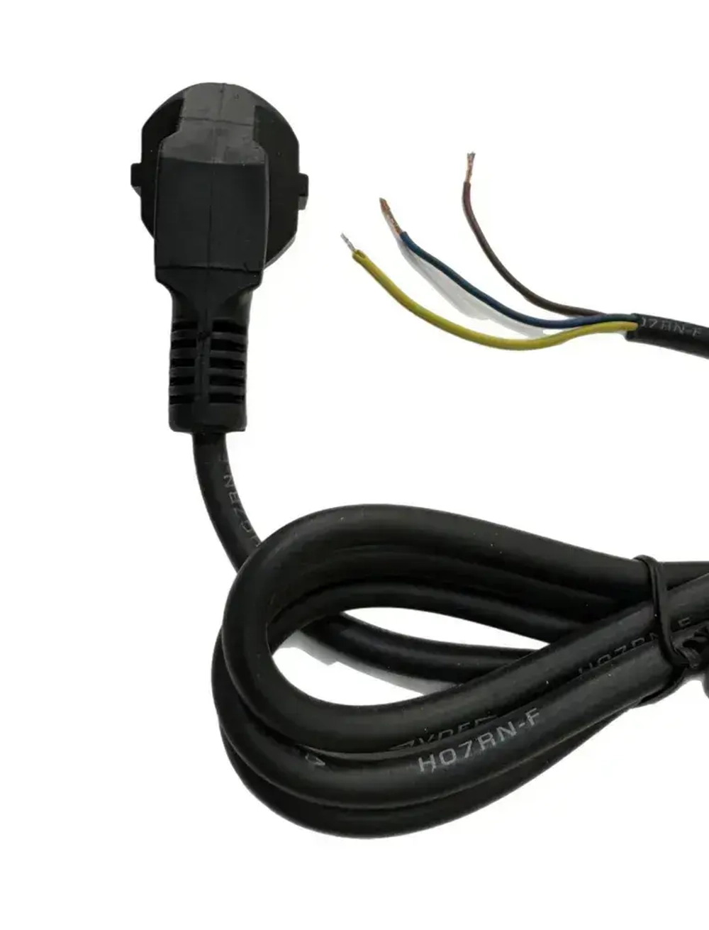 Кабель силовой с угловой вилкой 10/16A 250V универсальный 1,2 метра до 700Вт