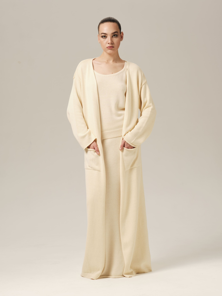 C0385-01 молочный L-XL/164 Кардиган dbr