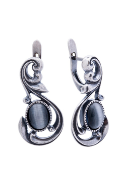 "Монферран" серьги в серебряном покрытии из коллекции "Архитектура" от Jenavi с английским замком