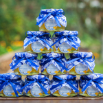 Бонбоньерка с медом на свадьбу, 140 грамм, стиль "Гжель"