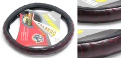 Чехол руля кожа 0244 black/wood-M (10000420) KING 0244-M