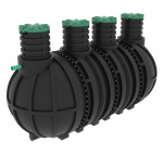 Септик переливной Мультпласт Профи М20 PR 20000 л. горизонтальный / 8000 л. в сутки / до 40 чел. / принудительный сброс (5580x2400x2400см;1 021кг;черный) - арт.552050