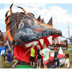 Коммерческий надувной батут "Мега - дракон"