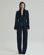 Пиджак с мехом черный, Черный