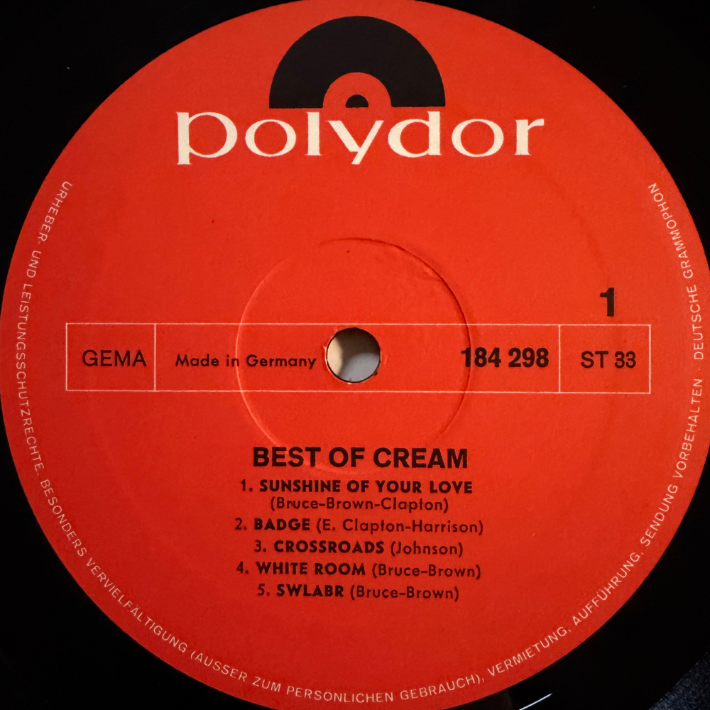 Cream - Best Of Cream (Германия 1969г.)
