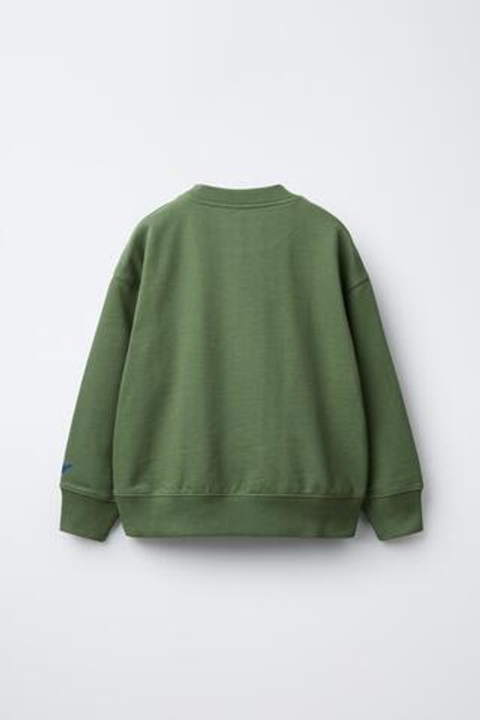 ZARA ТОЛСТОВКА С ПРИНТОМ, МЯГКИЙ ЗЕЛЕНЫЙ