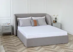 Кровать с подъемным механизмом Classic 160 см (серый, велюр)