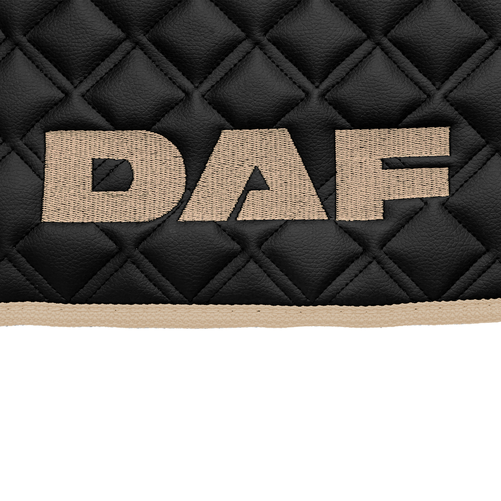 Ковры Daf XF-105 с 2006 года (механика) (экокожа, черный, бежевый кант, бежевая вышивка)