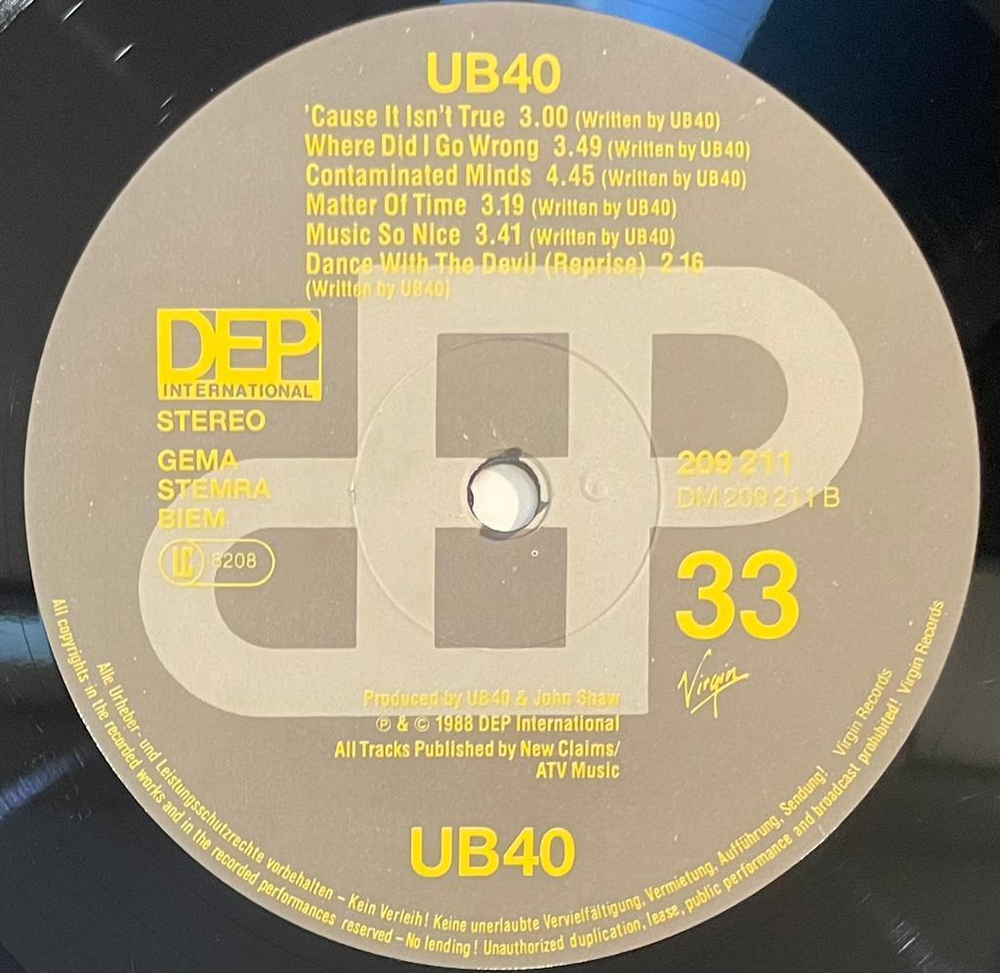 UB40 - UB40 (Германия 1988г.)