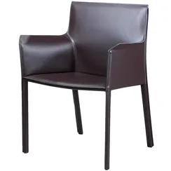 Стул с подлокотниками Barrie коричневая кожа