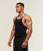 Майка GYMSHARK Ribbed Tank Black/White