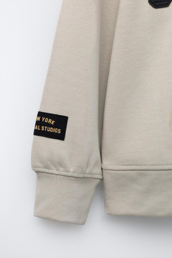 ZARA ХУДИ В СТИЛЕ ПРЕППИ ИЗ ТКАНИ ИНТЕРЛОК, ЭКРЮ