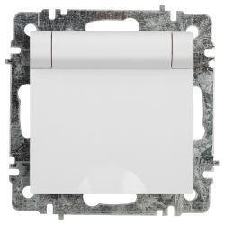 Розетка Intro Accent 6-203-01 2P+E Schuko с крышкой, 16А-250В, IP20, СУ, AL/CU, белый