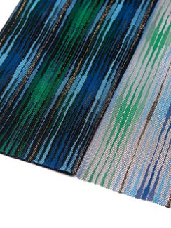 Сетка-стрейч арт.0082, полоски, Италия, синий/зеленый