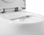 Унитаз подвесной BelBagno ONDA BB066CHR безободковый, с крышкой микролифт, с инсталляцией и кнопкой хром