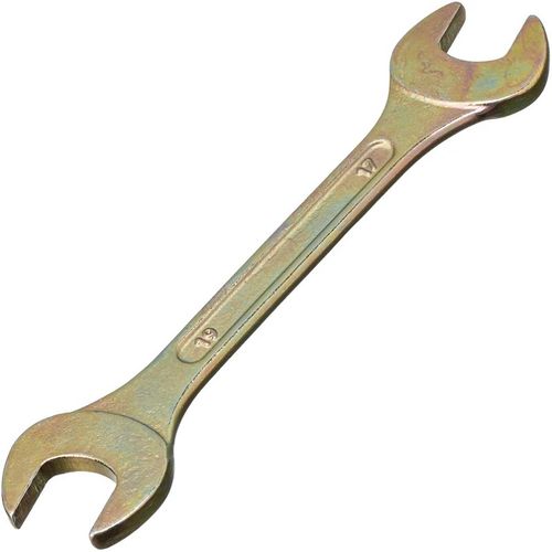 Ключ рожковый 17х19 мм желтый цинк СИБРТЕХ