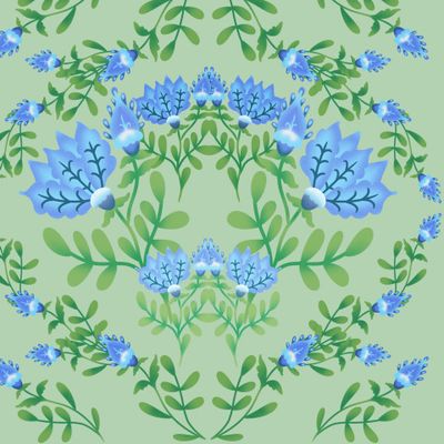 Голубое на салатовом