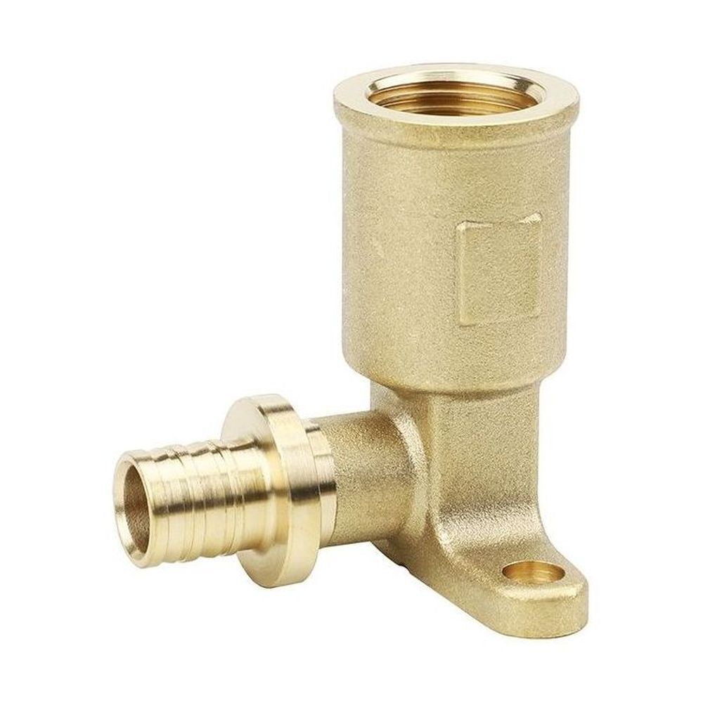 Угол латунный удлиненный Varmega с внутренней резьбой и настенным креплением 16×½