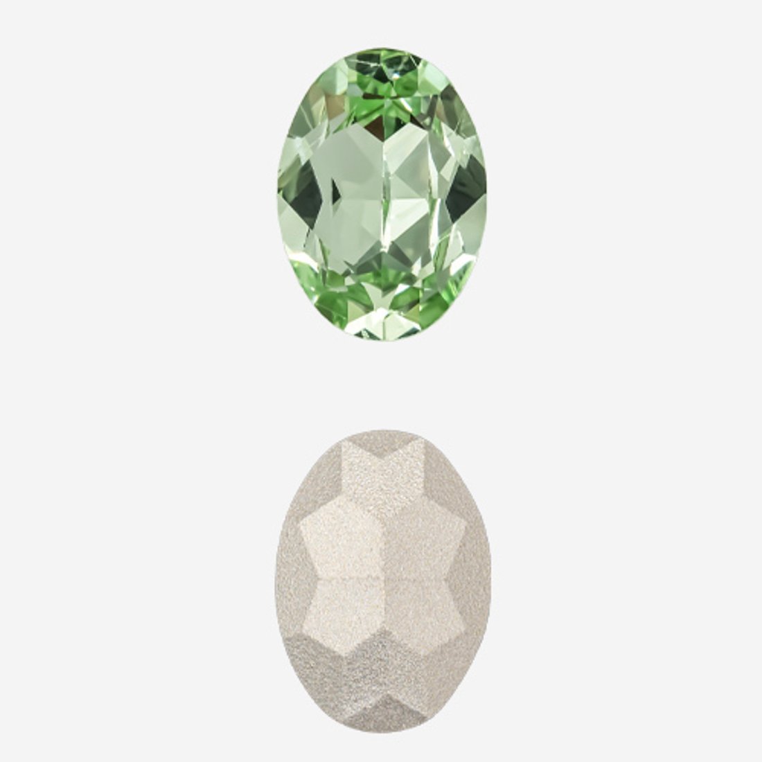 Кристалл Овал (Oval Fancy Stone), оттенок "Chrysolite", 14*10мм