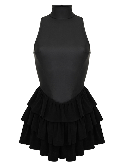 Платье "CHARM" c воланами, черный